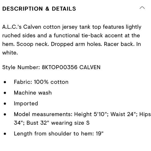 A.L.C Calven Tie-Back Tank Top - Picture 4 of 4